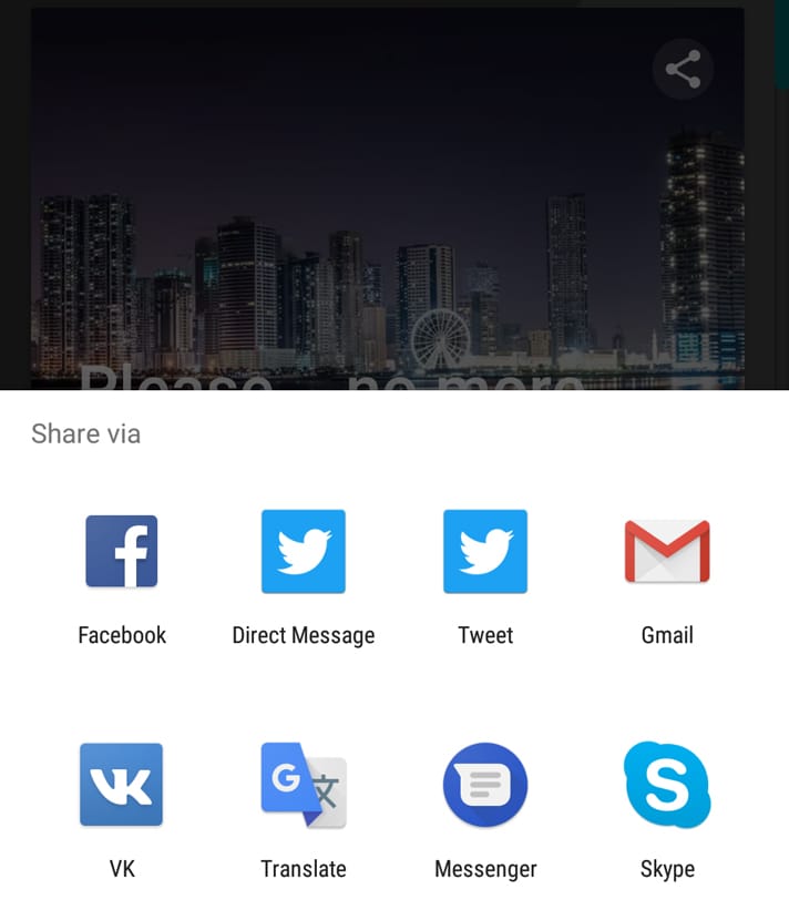 Native share in Chrome for Android